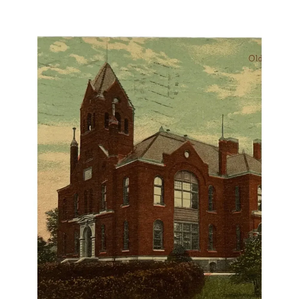 Atq 1919 Ephemera Postcard High School Michigan City IN Souvenir Printed Litho
